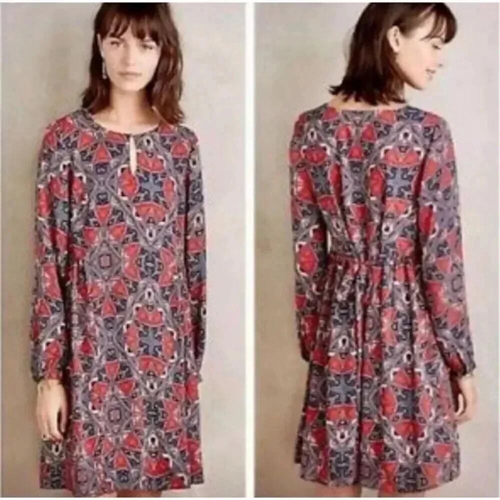 Anthropologie Paper Crown Efflorescence swing dress Size Medium